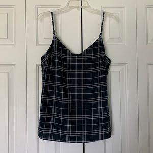 Navy Window Pane Camisole Blouse - Banana Republic